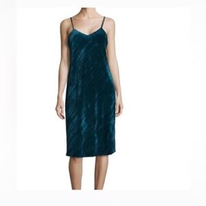 Sam Edelman teal crushed velvety slip dress size 4